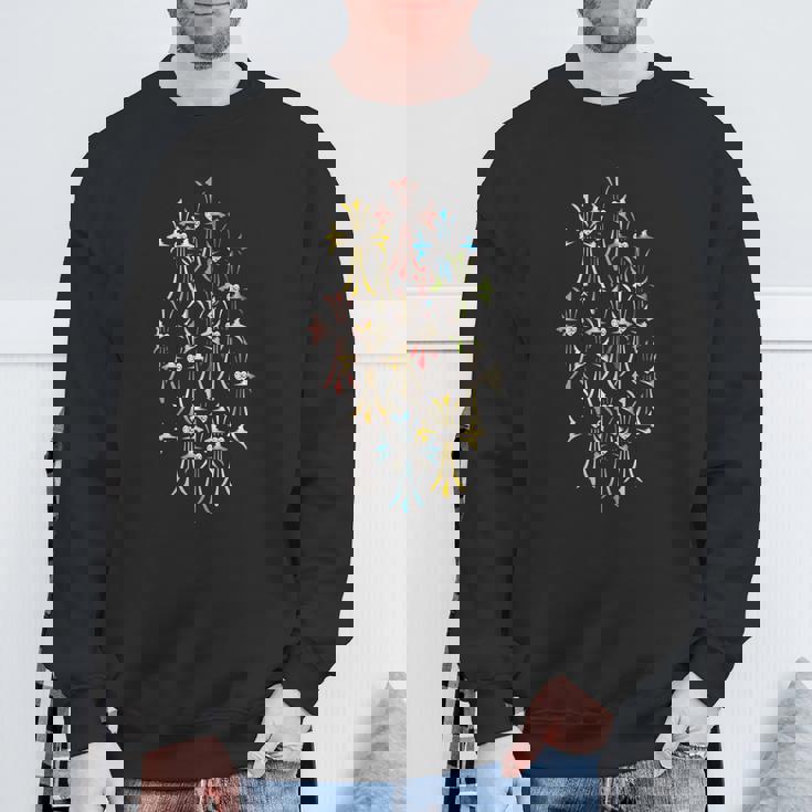 ハート ダイヤ クロス カラフル バリエーション 長袖tシャツ スウェットシャツ 高齢者への贈り物