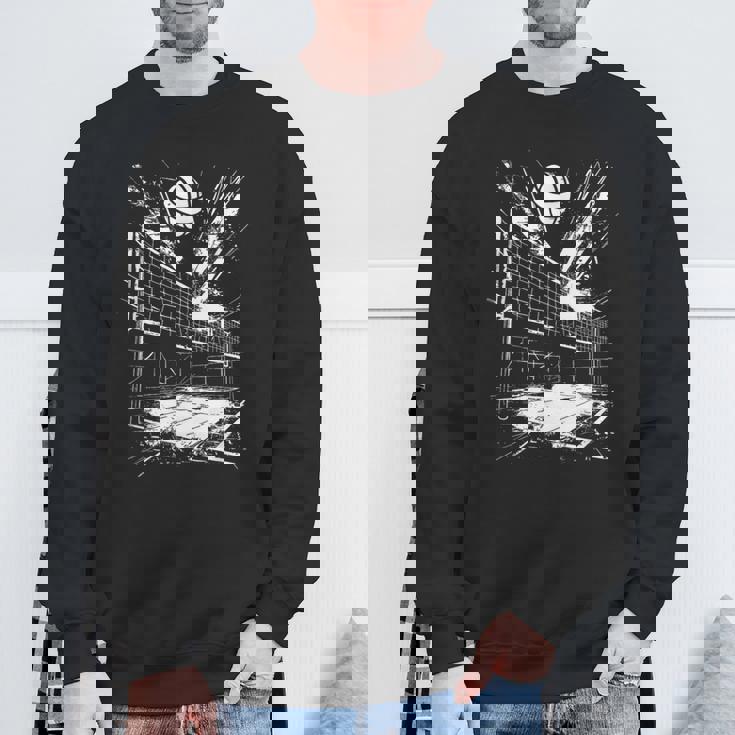 バレーボールのボールを描くバレーボーラー スウェットシャツ 高齢者への贈り物