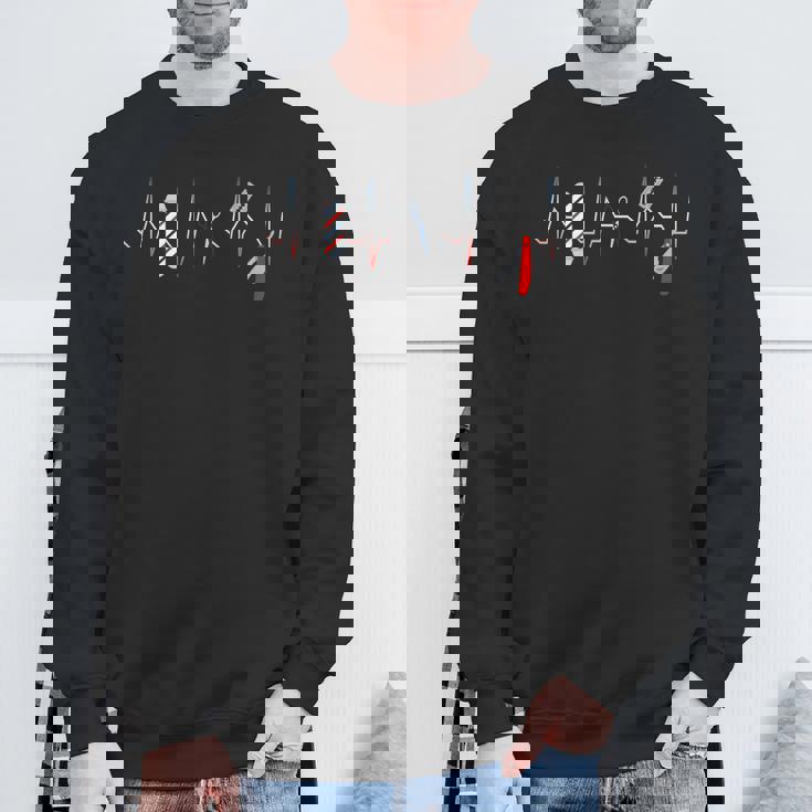 バーバー ポール ファニー シャツ ヘアカット コーム 刃 ひげ ハートビート スウェットシャツ 高齢者への贈り物