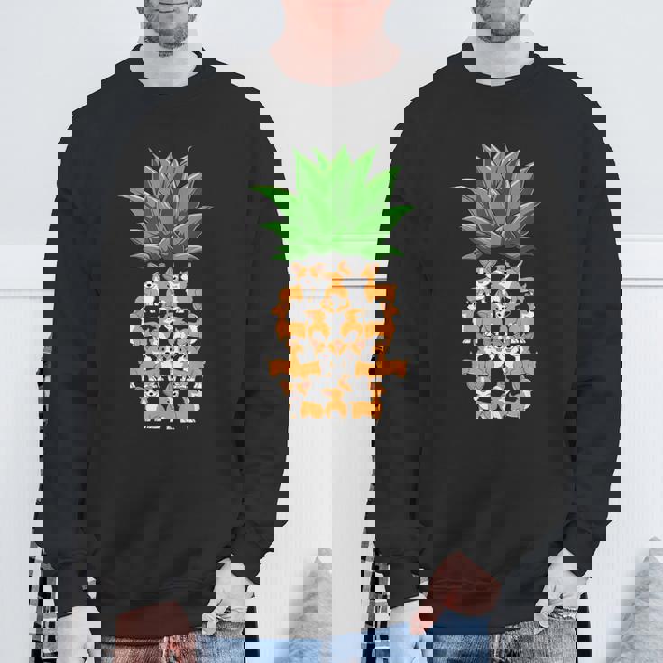 パイナップル コーギー パイナップル シェイプ コーギー愛好家 コーギースオーナーズ スウェットシャツ 高齢者への贈り物