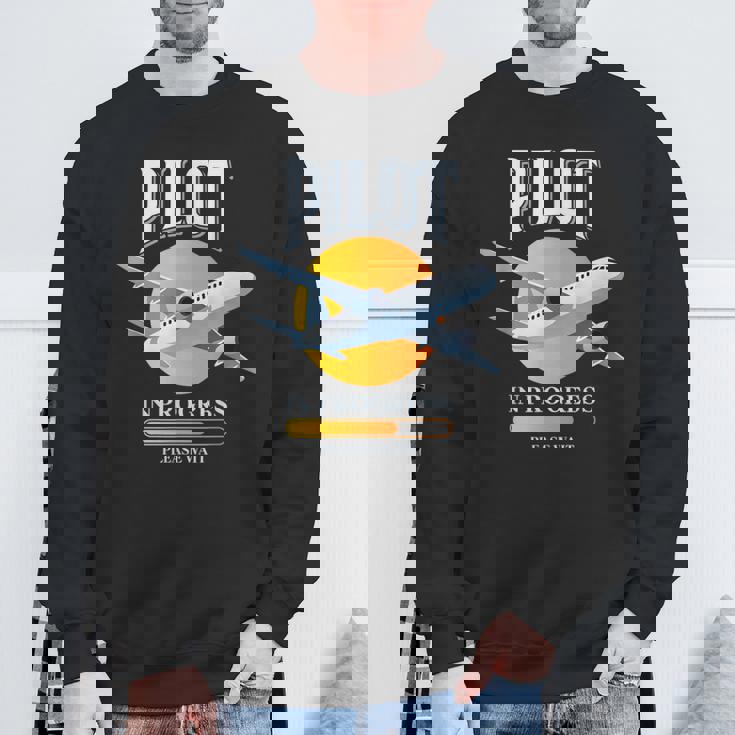 パイロット・イン・プログレス飛行機航空学校飛行機 スウェットシャツ 高齢者への贈り物