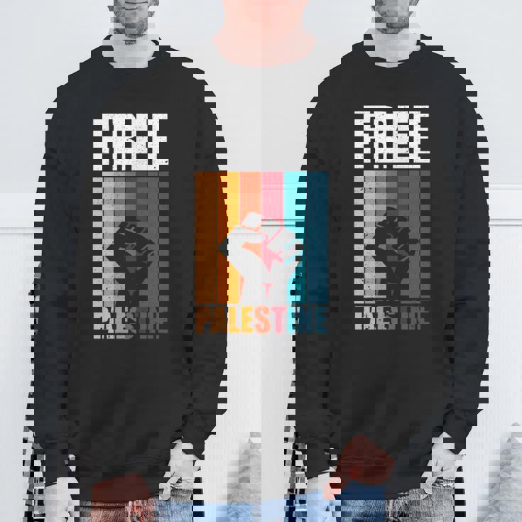パレスチナ人のためのフリーパレスチナのレトロなビンテージデザイン 長袖tシャツ スウェットシャツ 高齢者への贈り物