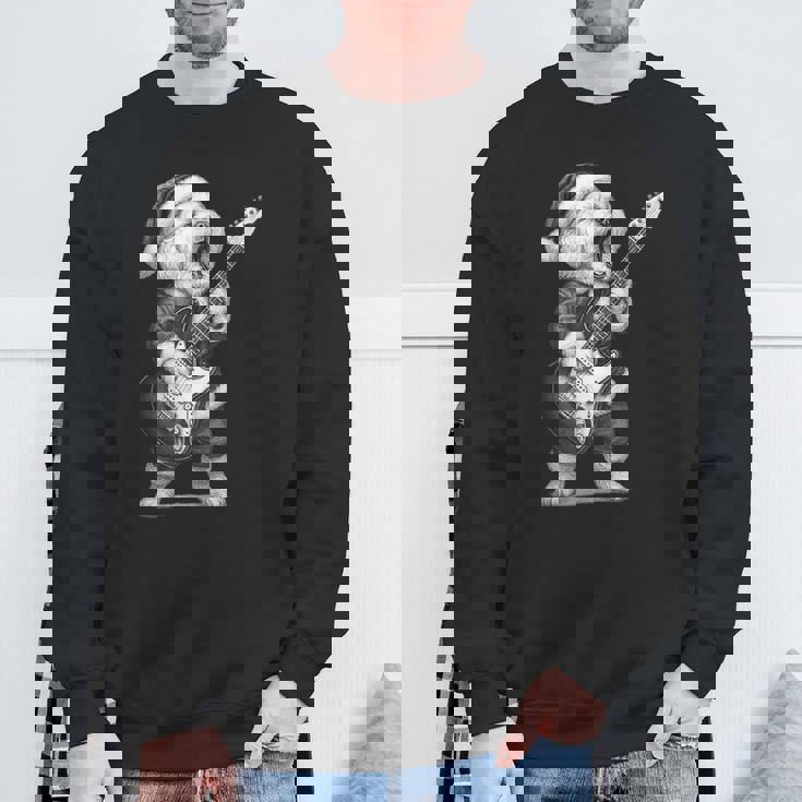 ビション・フリーゼ ギターを弾く クリスマス 犬好き スウェットシャツ 高齢者への贈り物