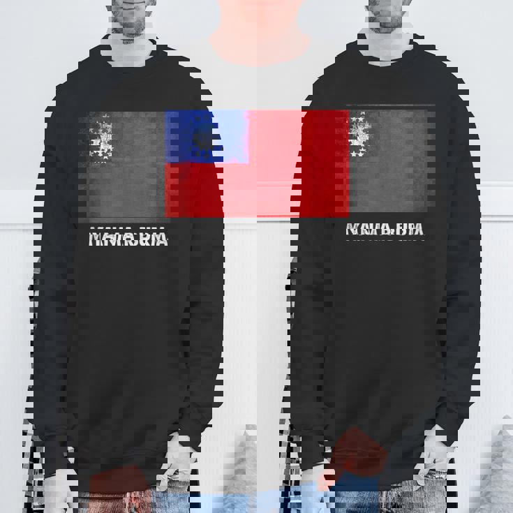 ビルマのミャンマー国旗 スウェットシャツ 高齢者への贈り物