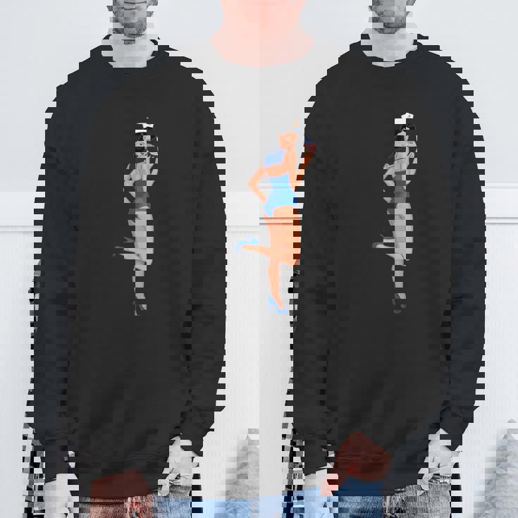 ピンナップガール セーラー アメリカ国旗 スウェットシャツ 高齢者への贈り物