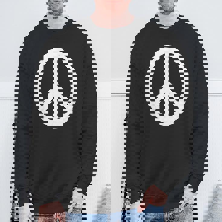 ホワイト ピースサイン スウェットシャツ 高齢者への贈り物