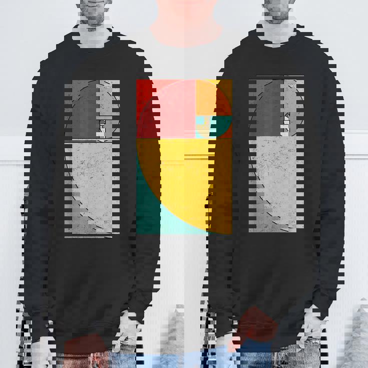 フィボナッチスパイラル幾何学アート スウェットシャツ 高齢者への贈り物