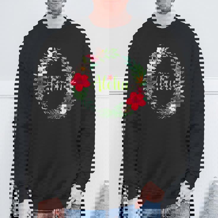 フラダンス フラ レッスン用 アロハ トロピカル ハワイ ハイビスカス かわいい 人気 プルメリア ハワイアン 黒 夏 スウェットシャツ 高齢者への贈り物