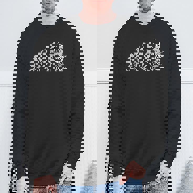 ホッケーゴーリーの進化 面白いアイスホッケー スウェットシャツ 高齢者への贈り物