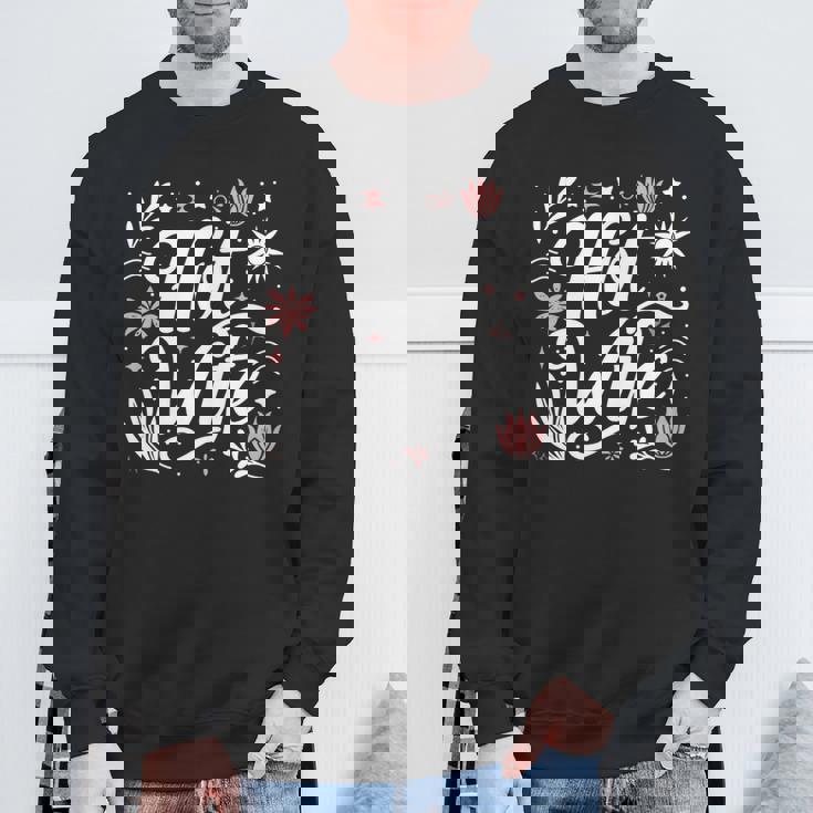 ホットワイフライフスタイルセクシーホットワイフ 長袖tシャツ スウェットシャツ 高齢者への贈り物