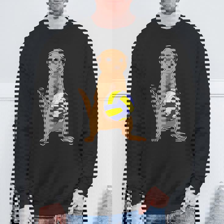 ミーアキャット バレーボール選手 バレーボール スポーツ スウェットシャツ 高齢者への贈り物