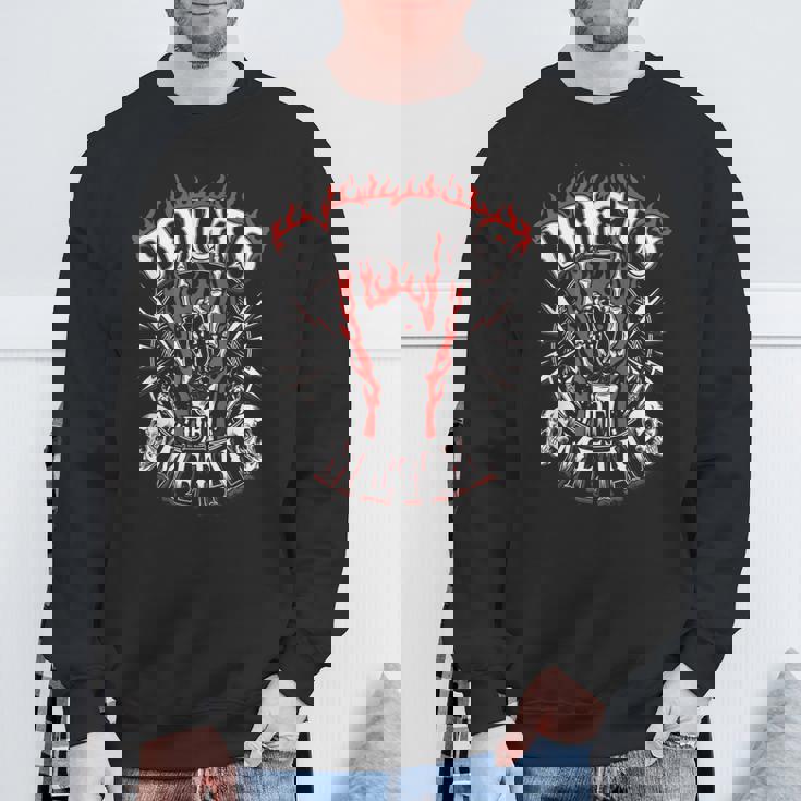 メタルフィンガーギフト ヘビーウルトラハードロック 嘔吐 ユーモア スウェットシャツ 高齢者への贈り物