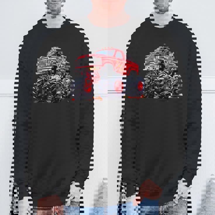 モンスタートラック 幼児用 キッズ レトロ ヴィンテージ モンスタートラック スウェットシャツ 高齢者への贈り物