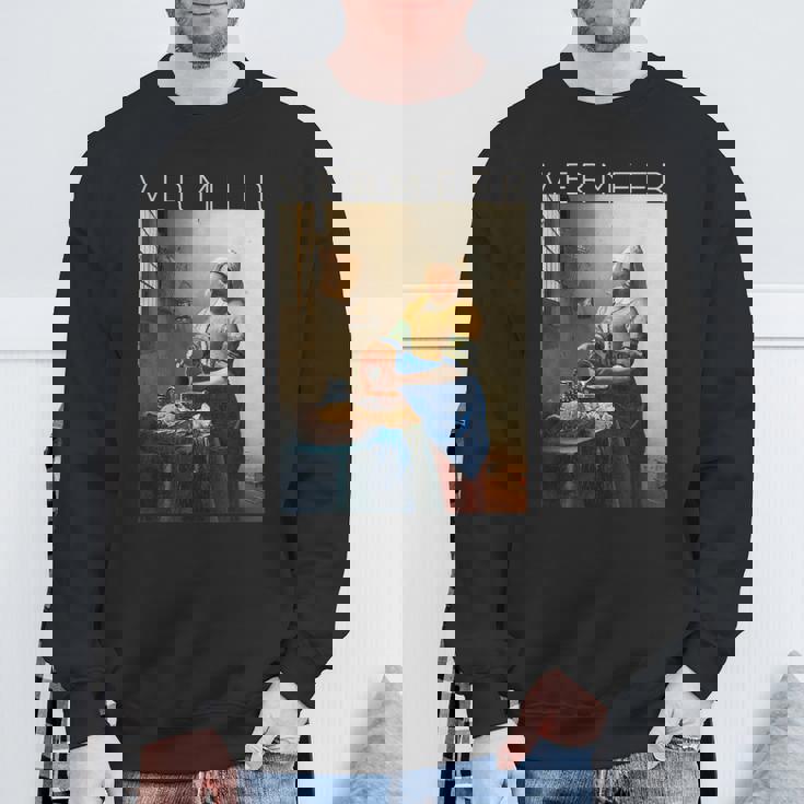 ヨハネス・フェルメール 芸術家のための芸術 ミルクメイド スウェットシャツ 高齢者への贈り物