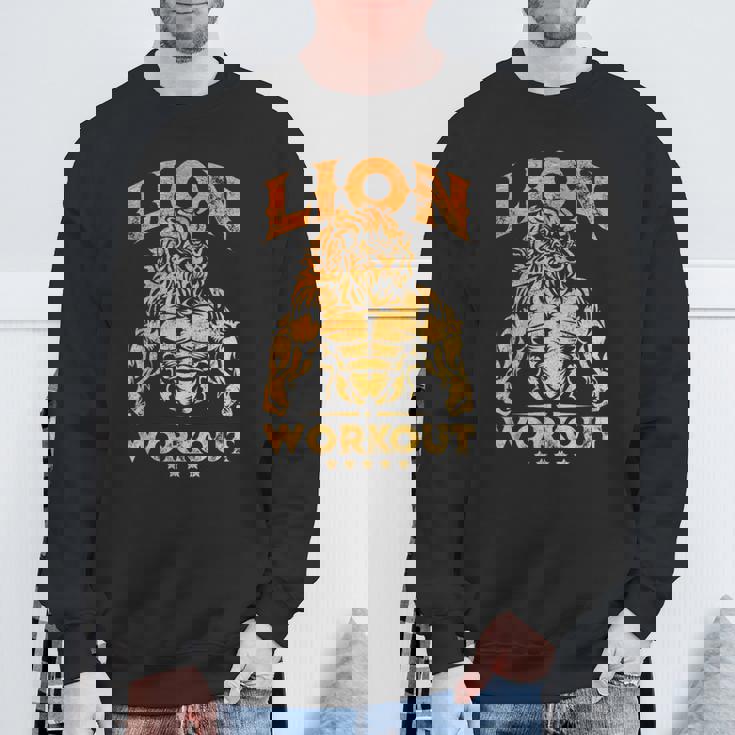 ライオン ワークアウト ゴールド トレーニング ビースト ジム フィットネス パワーマッスル スウェットシャツ 高齢者への贈り物