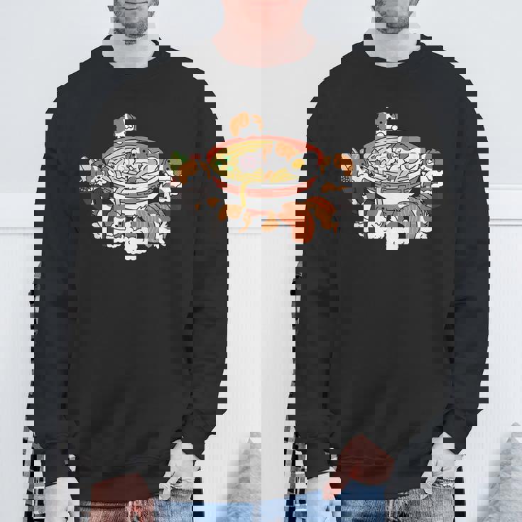 ラーメン寿司キャバリア・キング・チャールズ・スパニエル犬 スウェットシャツ 高齢者への贈り物