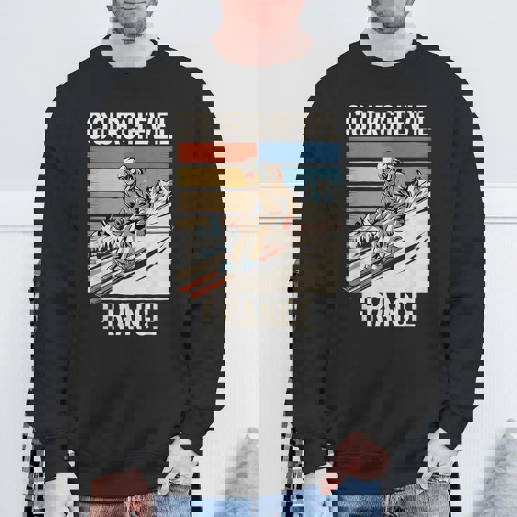 レトロ スキー クールシュベル フランス フランス スキー リゾート 楽しい スウェットシャツ 高齢者への贈り物