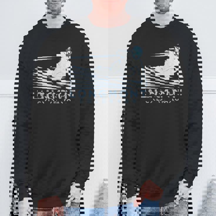 レトロ スキー ロングモント コロラドイラスト ヴィンテージ スノー スキー スウェットシャツ 高齢者への贈り物