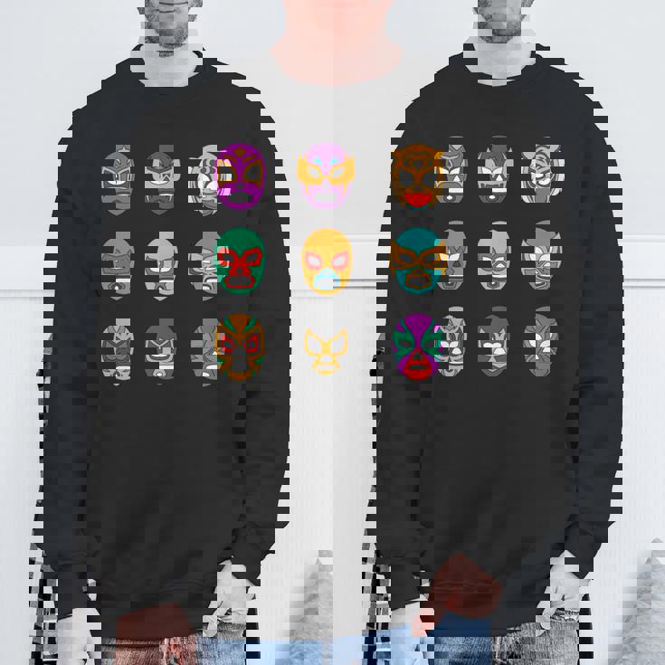 レトロ ルチャリブレ マスク オブ レジェンド レスリング 長袖tシャツ スウェットシャツ 高齢者への贈り物