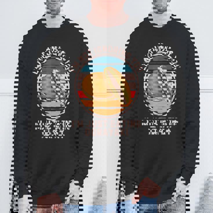 レトロどら焼き 俺は君を無視しない ただ食べているだけどら焼き スウェットシャツ 高齢者への贈り物