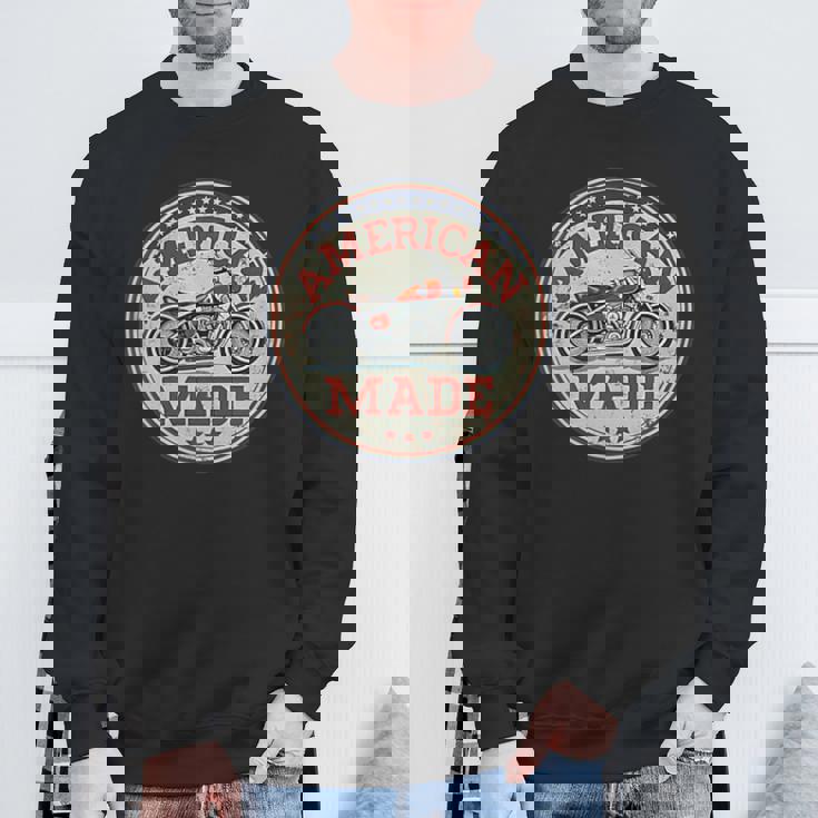 レトロヴィンテージガソリンスタンド アメリカ製 モーターバイクガレージ スウェットシャツ 高齢者への贈り物