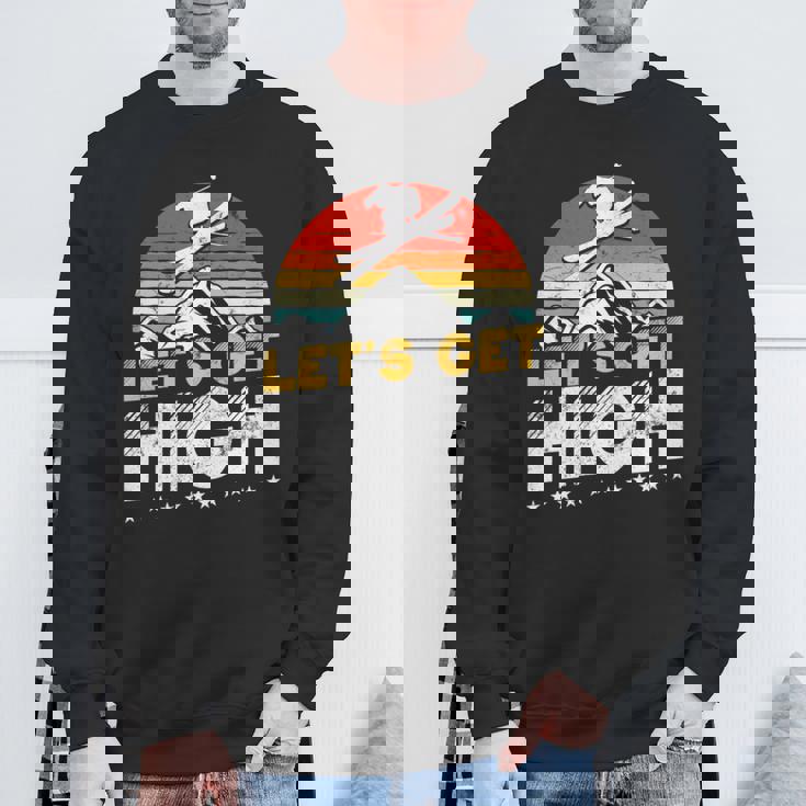 レトロヴィンテージスキー Let's Get High 長袖tシャツ スウェットシャツ 高齢者への贈り物