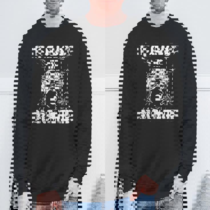 ロックミュージックドラマー スウェットシャツ 高齢者への贈り物