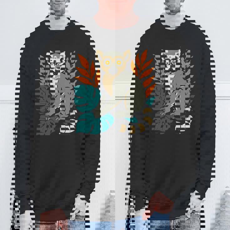 ワオキツネザル 長袖tシャツ スウェットシャツ 高齢者への贈り物