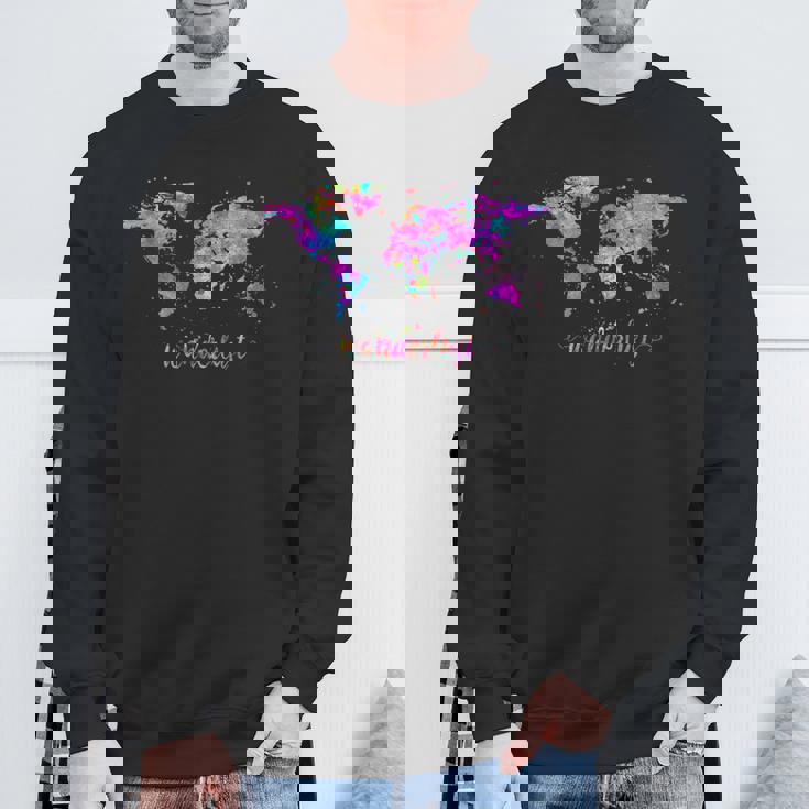 ワンダーラストの世界地図 スウェットシャツ 高齢者への贈り物