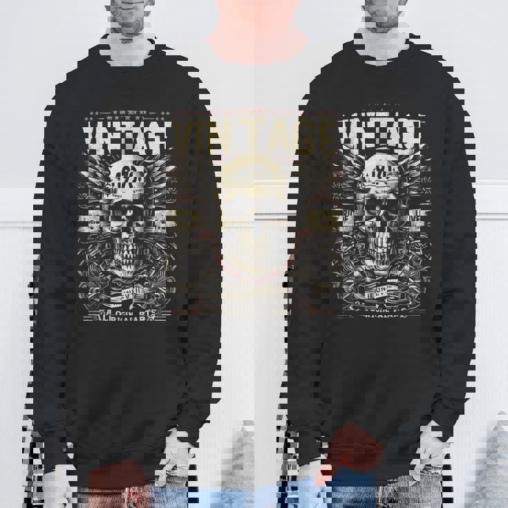 ヴィンテージ 1970 1970年誕生 誕生日 スカル バイカー バイク スウェットシャツ 高齢者への贈り物