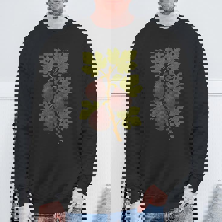 ヴィンテージ ボタニカル イチジク 自然 フルーツ アートプリント スウェットシャツ 高齢者への贈り物