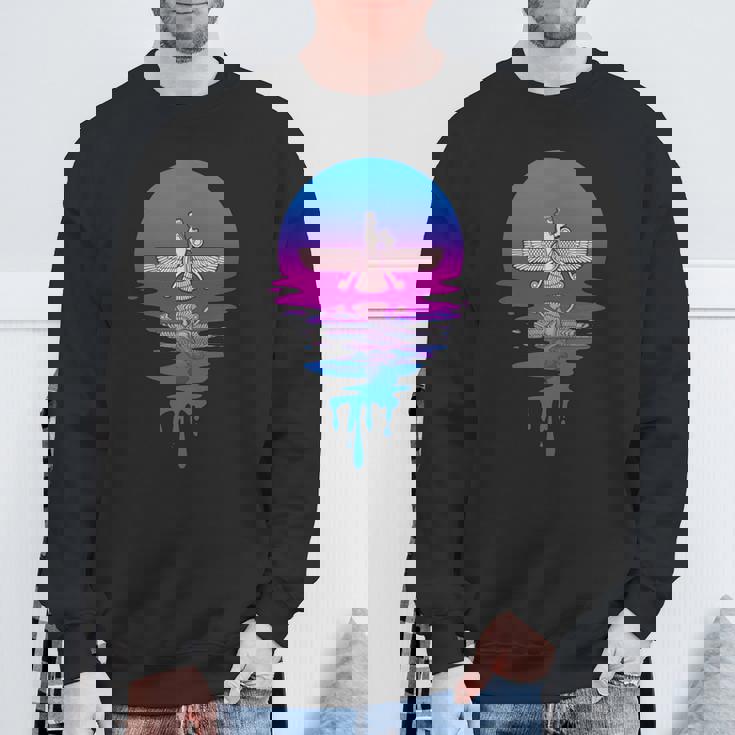 ヴィンテージ レトロ 夕日 アヌンナキ 長袖tシャツ スウェットシャツ 高齢者への贈り物