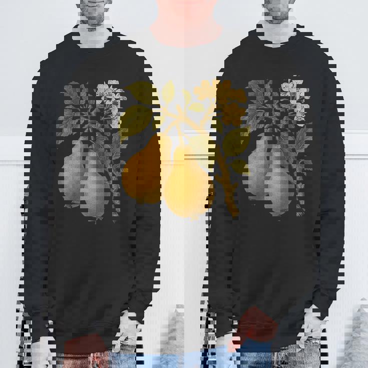 ヴィンテージボタニカル梨アートプリント スウェットシャツ 高齢者への贈り物