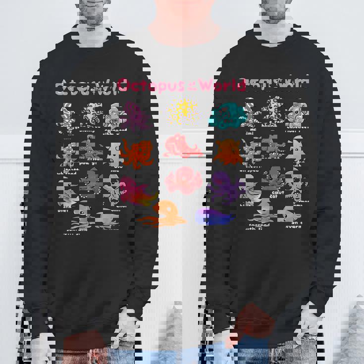 世界のタコ 海の動物 タコ好き 海洋生物 スウェットシャツ 高齢者への贈り物