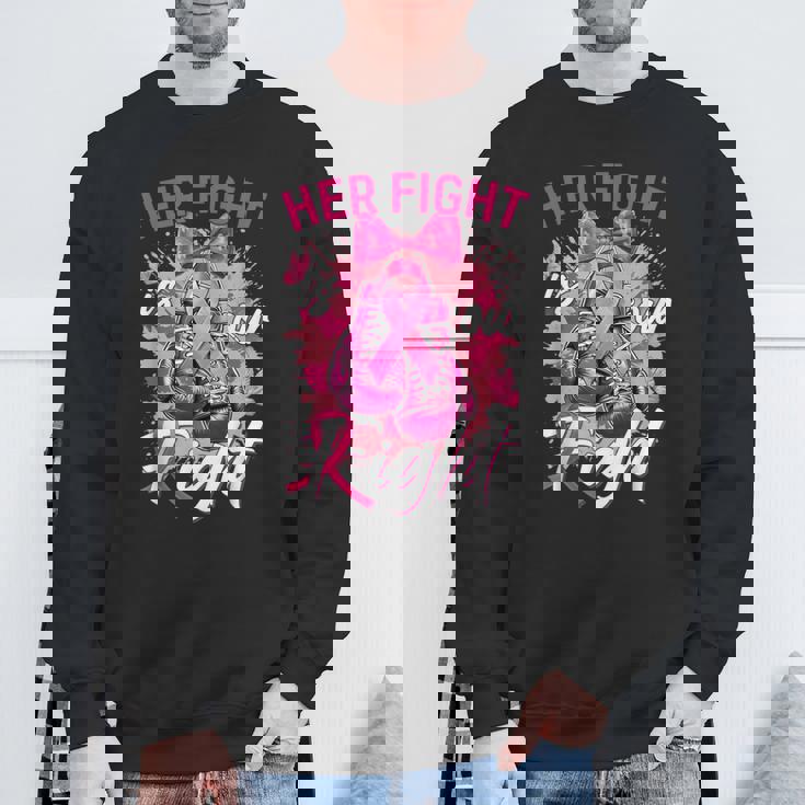 乳がん Her Fight Is Our Fight 乳がんグローブ スウェットシャツ 高齢者への贈り物