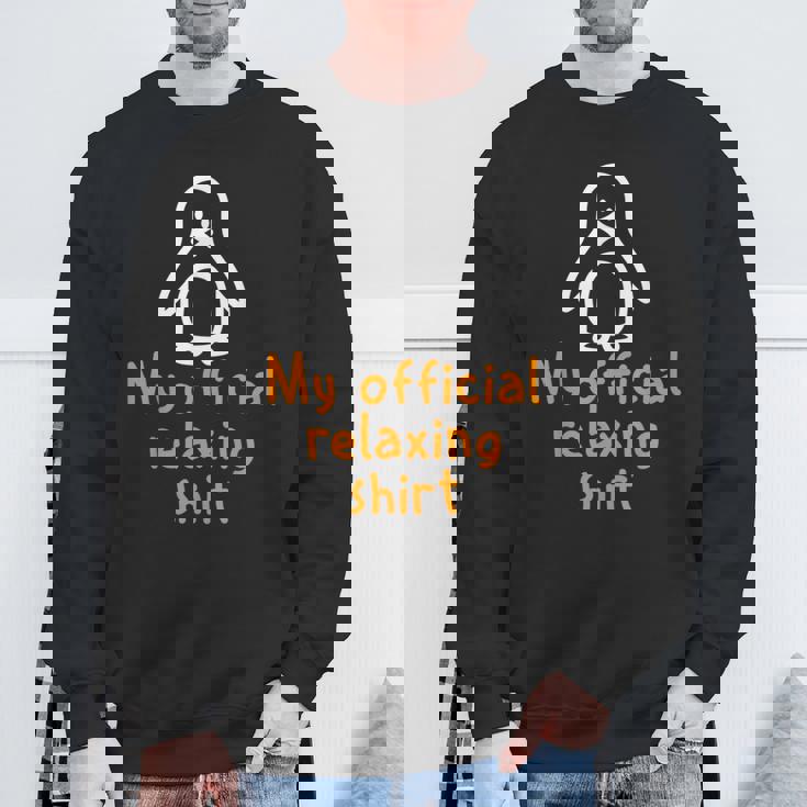 公式ペンギンリラックスタイムジョークミニマル癒し スウェットシャツ 高齢者への贈り物