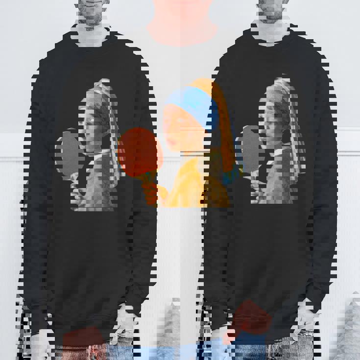 卓球 面白いtシャツ ボール ピンポン おもしろ 服 ネタ メンズ 卓球部 おもしろグッズ 大人 子供 長袖tシャツ スウェットシャツ 高齢者への贈り物