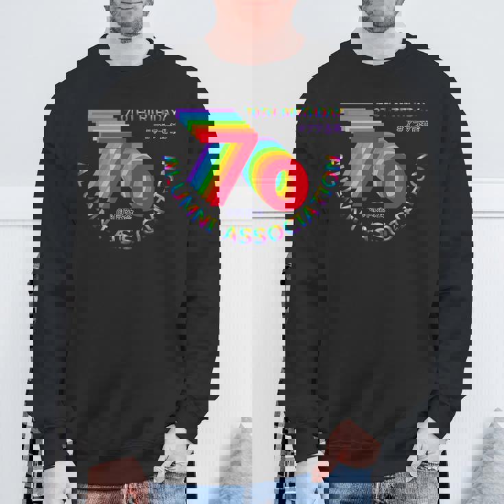 古希 同窓会 70歳 アラ古希 70歳誕生日 古希祝い 長寿 七色 70古希の集まり レインボーカラー 虹色 スウェットシャツ 高齢者への贈り物