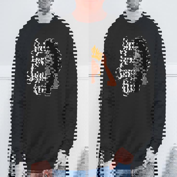 可愛いアフロ黒ギャルメラネティッドソープソウル スウェットシャツ 高齢者への贈り物