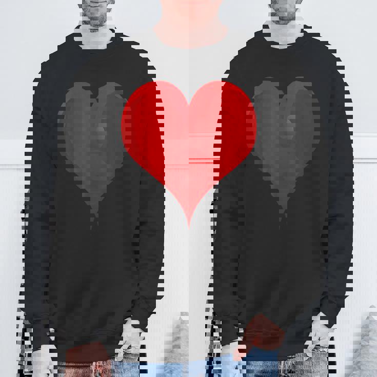 大きな赤いハート スウェットシャツ 高齢者への贈り物