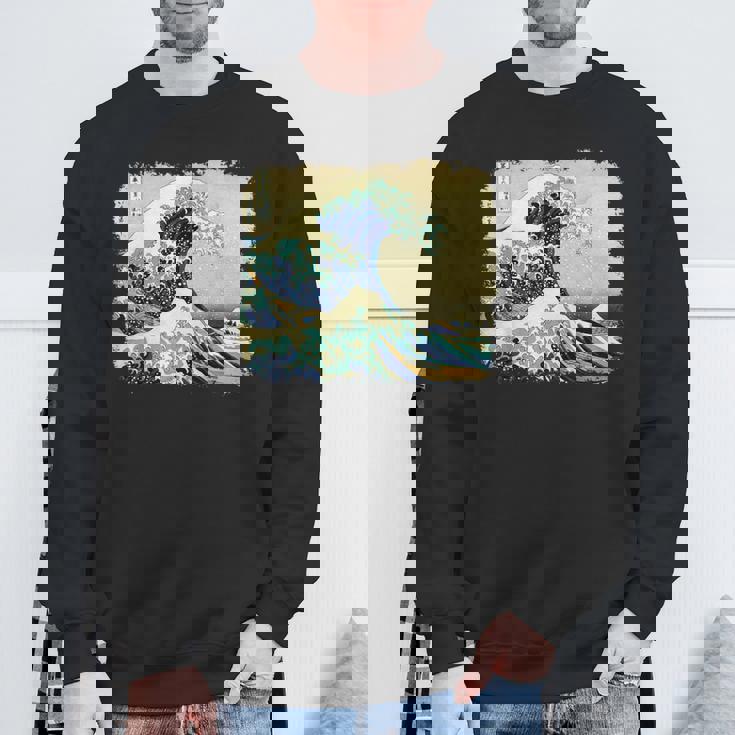 大波 北斎 名画 レトロ スウェットシャツ 高齢者への贈り物