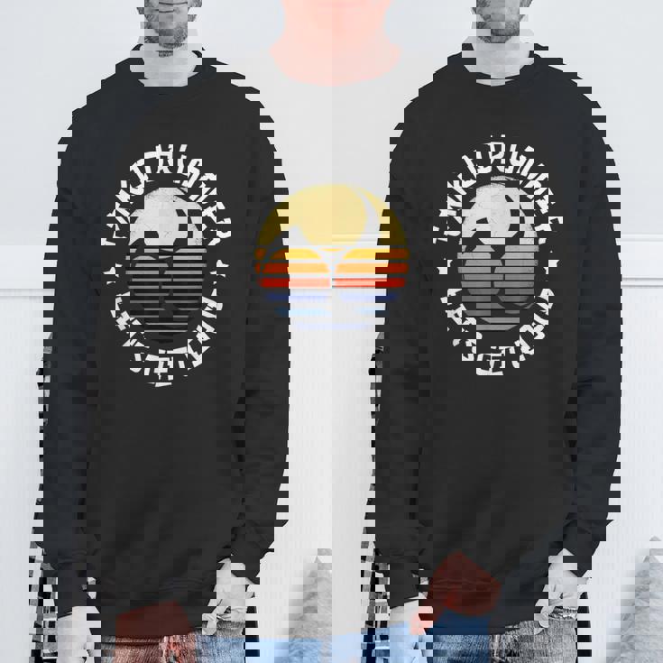 太鼓みつどもえレトロな夕焼け練習用太鼓愛好家へのプレゼント Taiko スウェットシャツ 高齢者への贈り物