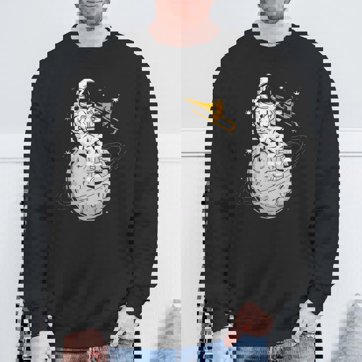 宇宙飛行士 演奏 トロンボーン 楽器 プレーヤー トロンボニス スウェットシャツ 高齢者への贈り物