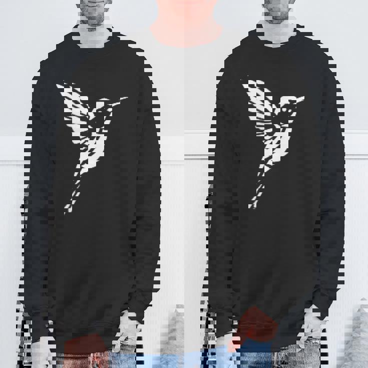 小さなシンプルなミニマリストかわいいハチドリ鳥ハチドリ スウェットシャツ 高齢者への贈り物