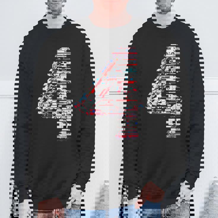 救急車 テーマ 4歳の誕生日 キッズ 男の子 4歳 スウェットシャツ 高齢者への贈り物