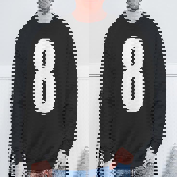 数字 8 数字 8 プレーン 白 数字 スウェットシャツ 高齢者への贈り物