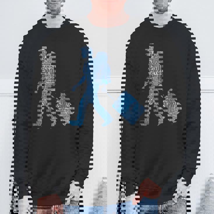 旅への冒険心を抱くシルエットデザイン 世界を巡る旅人たち スウェットシャツ 高齢者への贈り物