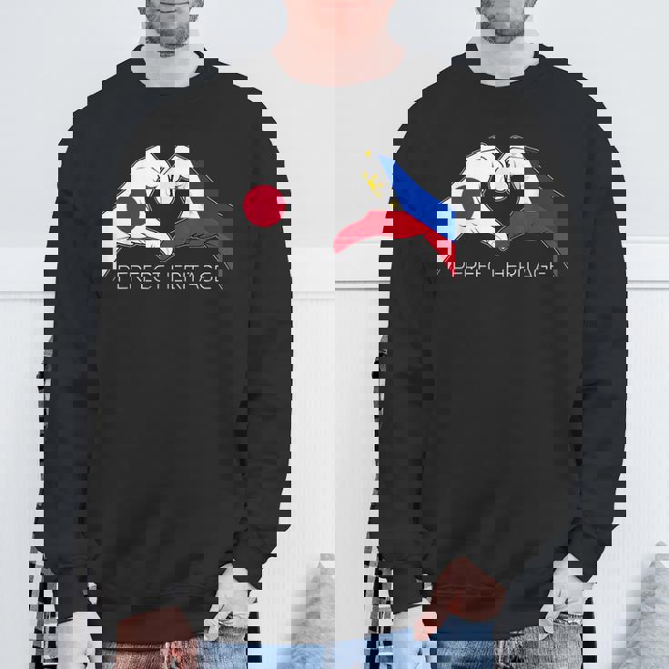 日本とフィリピン フィリピン人 日本人パーフェクトヘリテージ ヘア スウェットシャツ 高齢者への贈り物