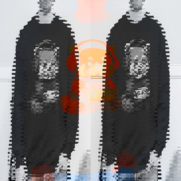 日本のレッサーパンダ ゲーマー アニメ レトロ ビデオゲーム ヴィンテージ スウェットシャツ 高齢者への贈り物