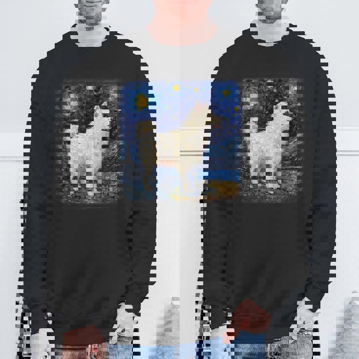 星月夜の犬 ヴァン・ゴッホ サモエド スウェットシャツ 高齢者への贈り物